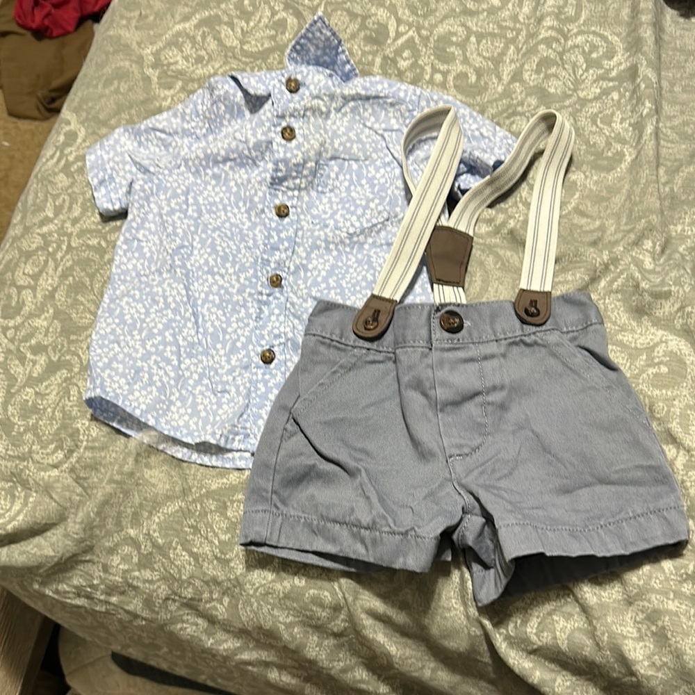 Carter's Blue and Gray Suspenders Classic Accessories